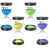 Sanduhren - 4 Stück Buntes Sanduhren Set Eieruhren 3/5/10/20 Minuten Timer für Kinder Schule, Kinder zähneputzen, Kita, Büro, Haus Deko Spiel Requisiten