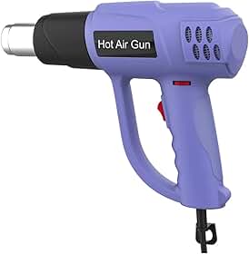 Soprador Térmico Profissional 2000W 220V, Pistola de Ar Quente com Controle de Temperatura 60°C~600°C, 2 Velocidades, Proteção Contra Sobrecarga e 5 Bicos para Envelopamento, Artesanato e Eletrônicos