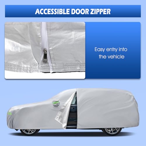 Image of Car Cover Fit for BMW X5 (2007-2026), Migaven Waterproof Full Exterior Cover Sun Rain Protection with Door Zipper and Cotton Lining