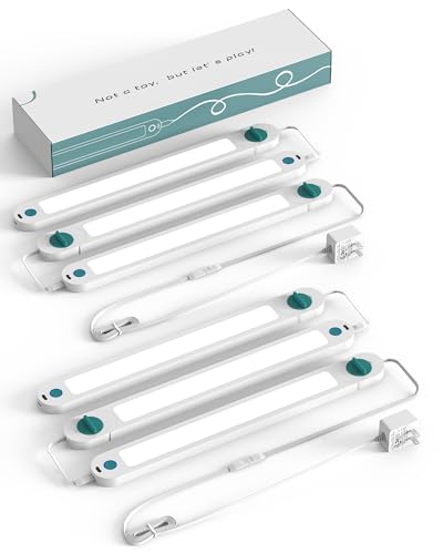 Image of ASOKO Under Counter Lights for Kitchen, Motion Sensor Lights Plug in, Hand Wave Activated Under Cabinet Light with Retractable Cable, 6000K White Dimmable Wired Closet Lights 2 Sets