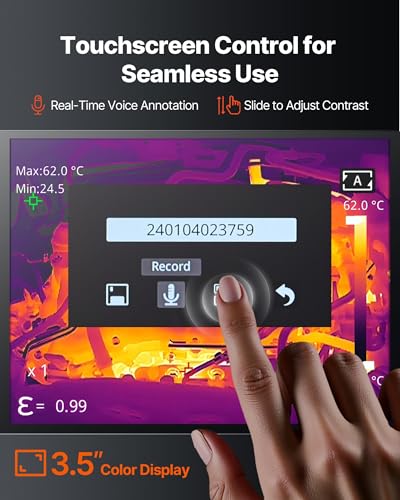 Image of 2025 AI-Powered Thermal Imager Pro,Thermal Imaging Camera with 256x192 IR Resolution & 2MP Visual Camera, 25Hz, 3.5 inch Touch Screen, -4F to 1022F, WiFi