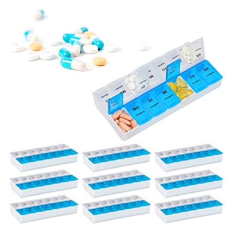 Organizador de pastillas Relaxdays Pastillero Semanal 2 Tomas Cover
