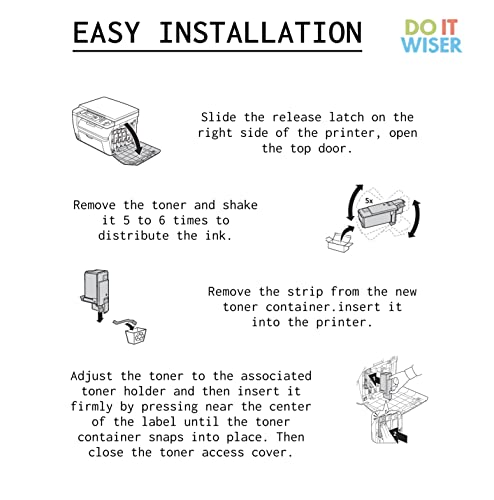 Do It Wiser Remanufactured Toner Cartridge Replacement For Xerox Workcentre 6027 6025 Phaser 6022 6020 (1 Black 106R02759 1 Cyan 106R02756 1 Magenta 106R02757 1 Yellow 106R02758) 4Pack #TOP3