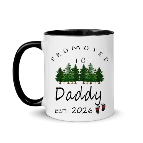 LXQM Promoted to Daddy 2026 Mug, First Time Dad Est 2026 Gifts, Pregnancy Announcement Gifts for Father, New Dad Mug, Father to Be Gift, Father’s Day Birthday for Expecting Daddy 2026