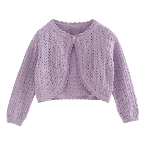 Toddler Girls Open Front Shrug Cardigan Kids Cute Long Sleeve Bolero Cardigan Baby Button Closure Knit Cropped Sweaters Tops2