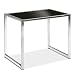 AVE SIX Yield Modern End Table with Chromed Steel Base, Black Glass Top