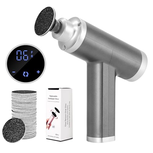 Eliminador de callos eléctrico 4500rpm Velocidad Ajustable Profesional Removedor de callos Eléctrico Eliminar Callos Pedicura Lima Eléctrica Pies, Gris FCR-3