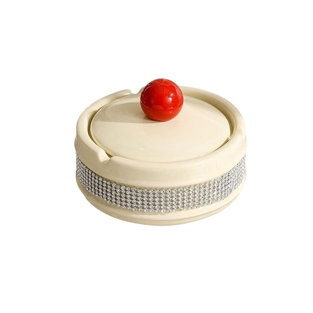 Posacenere in ceramica con coperchio, posacenere antivento per ufficio, casa, donne e uomini, decorazione da tavolo per feste