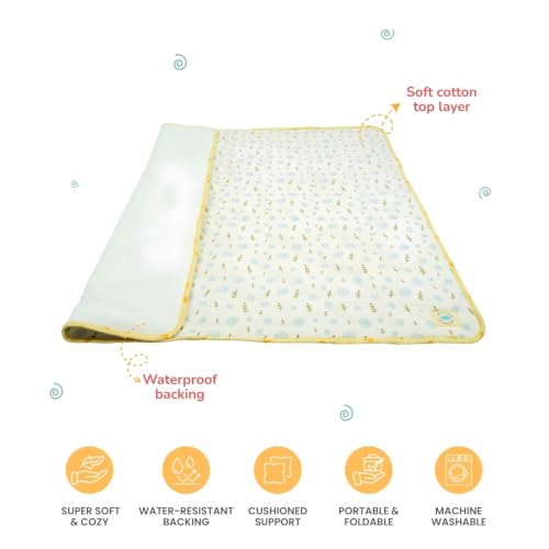 Image of TIDY SLEEP Baby Diaper Changing /Messy /Play Mat 95 x 95 cm (6-18 Months) | Soft Cotton Messy Mat for Newborns | Portable, Washable & Travel-Friendly | Whimsy Spiral