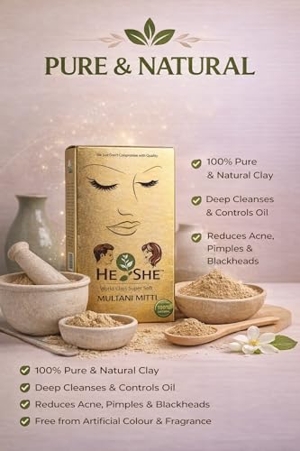 Image of He /She 100% Natural Multani Mitti Powder Face Pack (150Gms-Pack3)| For Exfoliating Soothing Nourishing Face, Skin & Hair| Indian Healing Clay /Calcium Bentonite Clay /Fuller's Earth /Body Mask