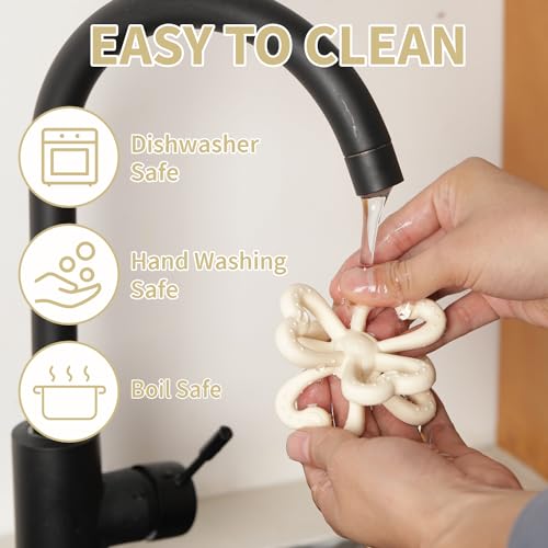 Image of Haakaa Silicone Clover Teether Toy - Food Grade Silicone Teething Toys for Babies 3-6 Months 6-12 Months, Soft & Easy Hold Chew Toy for Infant, BPA Free (Oat)