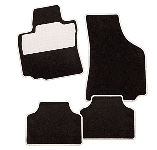 CarFashion 270436 Auto Alfombra Soporte sin Juego de alfombrillas para Matte plana Colori-Textil, Blanco, 4-Piezas