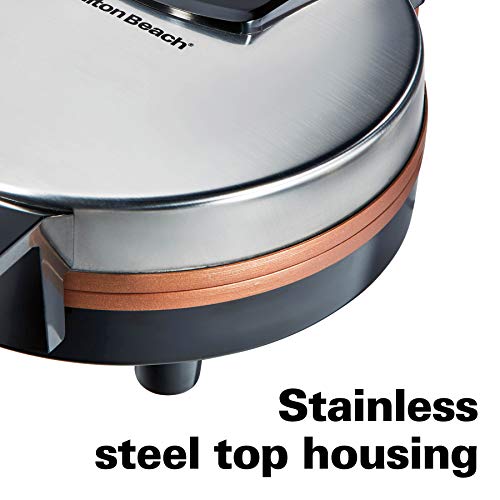 Hamilton Beach Máquina de waffle belga com placas revestidas de cerâmica antiaderentes sem PFA, cont