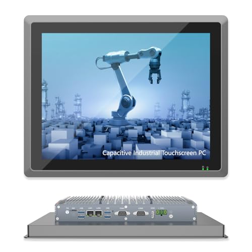Image of 17 inch Fanless Industrial Panel PC, All-in-One Touchscreen Computer | IP65 10 Point Capacitive Touch Screen,1280x1024 4:3 Embedded Monitor,No system,for Automation,Kiosk(J6412,0GB RAM 0GB SSD)