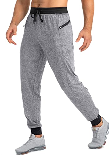 G Gradual Men's Jogger Pants With Zipper Pockets Slim Joggers For Men Athletic Sweatpants For Workout, Jogging, Running (Light Grey Large) #TOP21