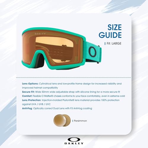 Image of Oakley Target Line MEDIUM /LARGE Ski Goggles for Men for Women | In White, Posideon & Celeste. Bonus kit: cleaning spray, cloth, screwdriver & mirror.