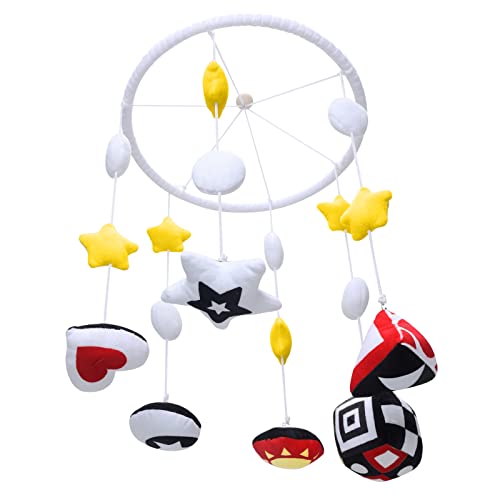 Image of Eunikroko Baby Mobile for Crib Nursery Mobile Black and White Stim Crib Mobile for Infants Visual Stimulation Newborn Hanging Crib Toy Gifts Reversible Baby Mobile Montessori No Holder