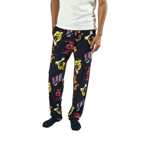 Five Nights At Freddy's Neon Character Heads Men's Black Sleep Pajama Pants3