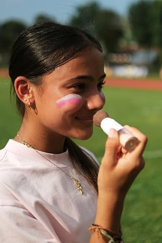 Image of SHINER STICKS Dual-colored Applicator Athletic Sunscreen Sticks, 14 Colors, SPF30 UVA & UVB Protection, Water-Resistant, Moisturizer, Glare Reduction, Easy application & removal (Pink & Gold)