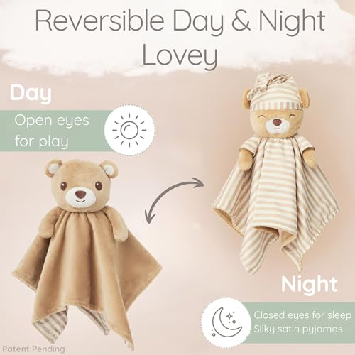 Zelkii Reversible Loveys for Babies, Security Blanket for Babies, Baby Lovey for Girls and Boys for Sleep or Awake.