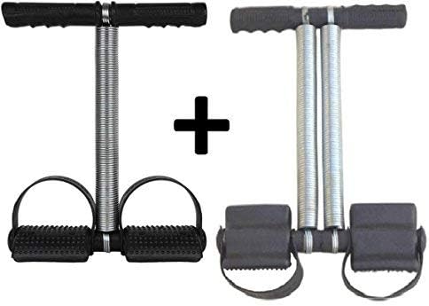 KHARGADHAM Tummy Trimmer for Couple One Single Steel Spring and One Doule Steel Spring (Black/Multi-Color)