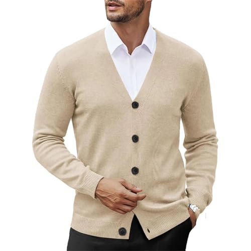 Men's V Neck Cardigan Sweatcoats Casual Lightweight Button Down Knitted Sweater Outdoor2