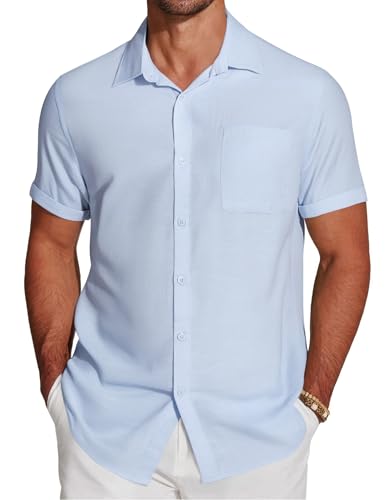 Chemise à manches courtes pour homme coupe droite vêtement de plage respirant