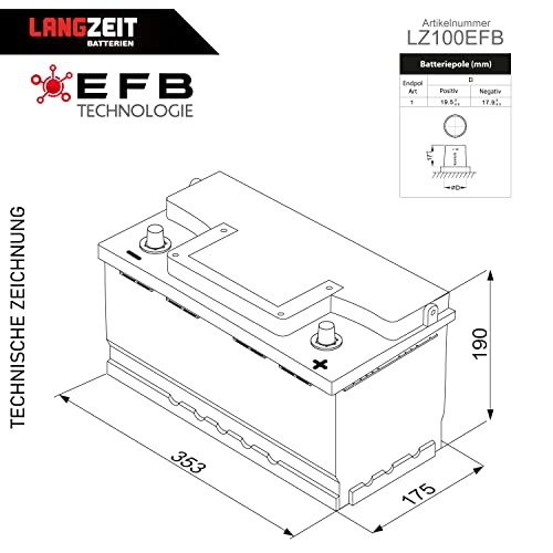 EFB-Batterie für Start-Stop-Fahrzeuge – 100AH 12V Langzeit-Performance