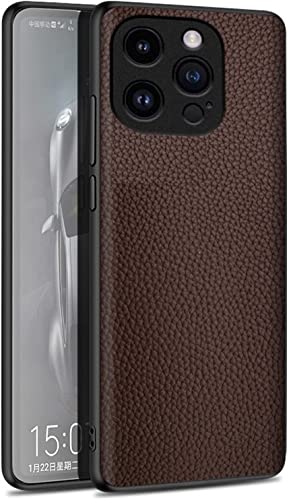 Étui en cuir iPhone 14 Pro Max coque marron fine et légère