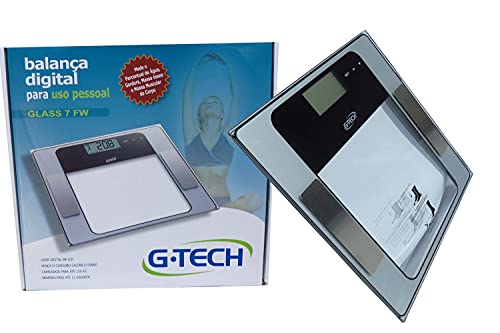 Balança Digital de Bioimpedância Glass7 FW G-Tech para Controle de Peso Gordura Massa Muscular e Óss