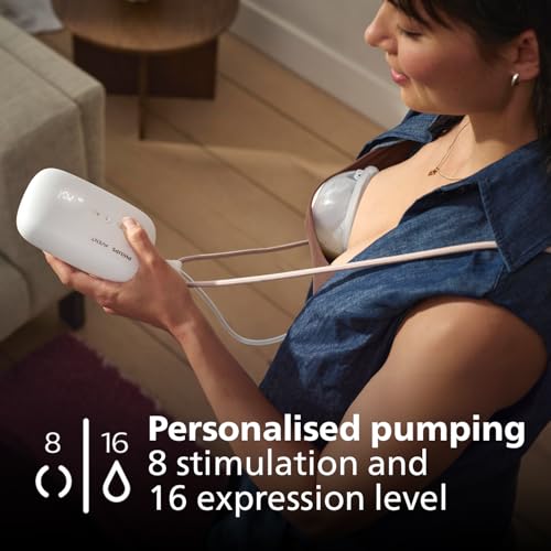 Image of Philips Avent Hands-Free /Wearable Electric Breast Pump | Quiet Hospital Grade Motor | Mimicks Baby's Drinking Rhythm | 8 stimulation & 16 expression levels | Ultra- light cup | Unique SkinSense Shields | SCF531