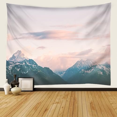 Tapestry Wall Aotiwe Tissu Finition Soignée Graphisme Noir et Gris - 2