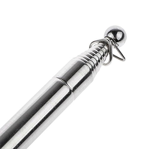 AKOAK Portable Collapsable Pole 79" Stainless Steel Telescoping Flagpole Banner Tour Guide Teachers Flag Sign with Non-Slip Sponge Cover Grip Handle(Black+Red)