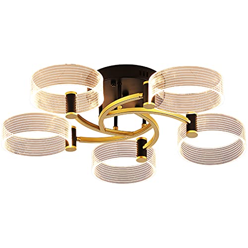 Éclairage pour chambre et salon plafonnier suspendu moderne or 48W