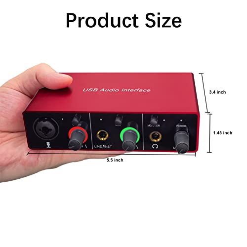 Usb Audio Interface With Mic Preamplifier 48V Phantom Power 24 Bit 48Khz Audio Interface #TOP5