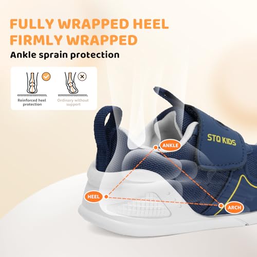 Image of STQ KIDS Baby Walking Shoes with Wide Toe Box Shoes for 6 12 18 24 Months | Baby Barefoot Shoes With Adjustable Hook-And-Loop Straps For First Steps and Daily Wear
