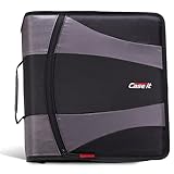 Case-it The Dual 2.0 2-in-1 Zipper Binder | Two 2-Inch D-Rings, 700 Sheet Capacity, 5-Subject Expanding File Folder, Multiple Pockets & Storage Organizer, Shoulder Strap | Dual-301 Black
