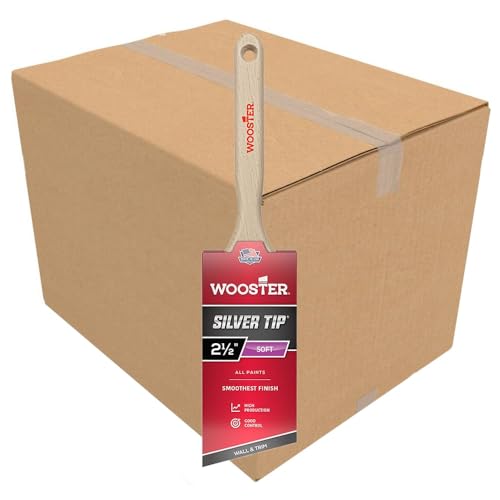 Wooster Brush 5221-2-1/2 Silver Tip Angle Sash Paintbrush, 2-1/2-Inch (Pack of 6)