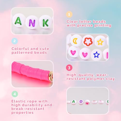 Ava Riley Friendship Bracelets, 13 Tattoo Colorful Birthday Gift Bracelet Stackable Colorful Initial Charms, 26 Letters 9PCS Songs Album Jewelry Stuff2