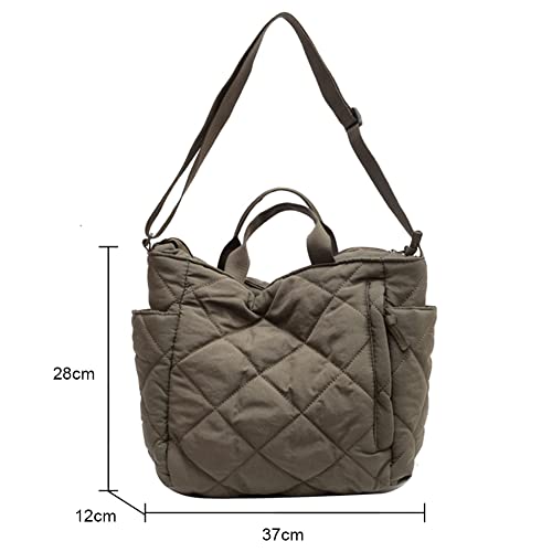 Quilted Tote Bag For Women Crossbody Bags Lightweight Padding Shoulder Bags Nylon Padded Hobo Handbag With Zipper #TOP5