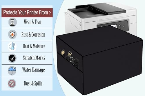 Image of The Furnishing Tree Polyester Waterproof & Dustproof Printer Cover - Compatible with Auto Duplex Laser Brother DCP-L2680DW Printers, Heavy-Duty coffee Polyester , Dimensions in DxWxH - ( 40x42x26 CM)