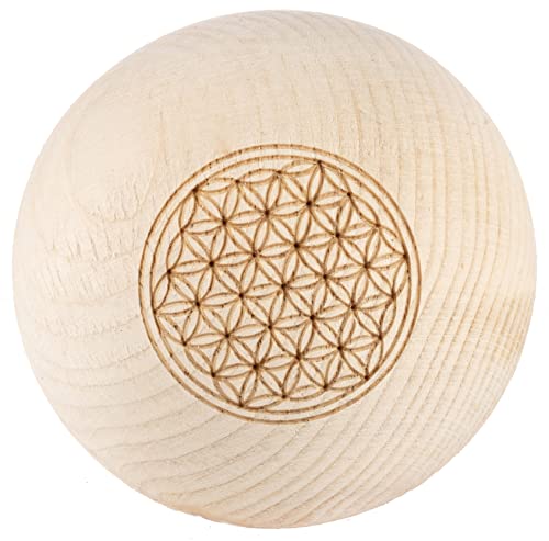 Fleur de vie en boule de pin de 7 cm, objet en bois noble avec coffret