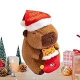 Generisch Capybara Plüschtier,Weiche Weihnachts Heimdekoration | Tier Plüschtiere - Für Kinder Mädchen Kleinkinder Feiertags Party Schlafzimmer Sofa Büro Kinderzimmer Tagesstätte Auto Reise