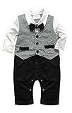 Kids Baby Boy Toddler Newborn Gentleman One-piece Romper Clothes Jumpsuit Outfit (95(12-18Months))