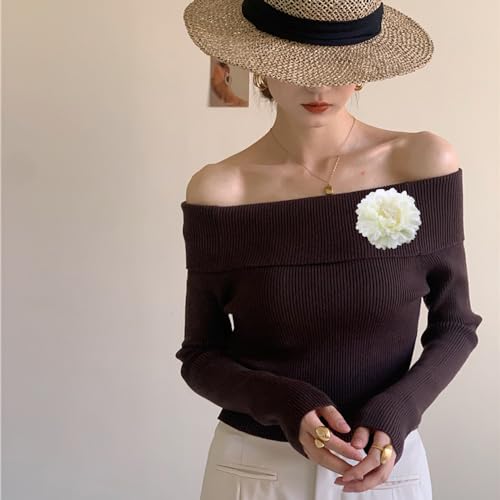 Image of Peony Fabric Flower Brooches Oversize Lapel Pins Extra Big Brooch Delicate Dancing Party Prom Wedding Charm Banquet Dress Suit Guest Corsage Accessories Gifts Dancer Large Hairpin Clip 110mm