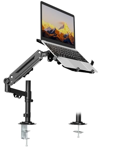 Image of PUTORSEN Monitor Arm with Laptop Mount for 17 to 32 Inch LCD LED Screen and up to 17 Inch Notebook, 55.5 cm Height Adjustment (30.8 cm Rod), Tilt, Pan & Rotate