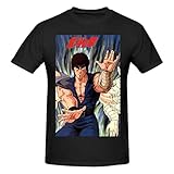 Fist of The North Star Shirt Men's Casual Cotton Short Sleeve Crew Neck T-Shirts Workout Unisex Tees Black Large