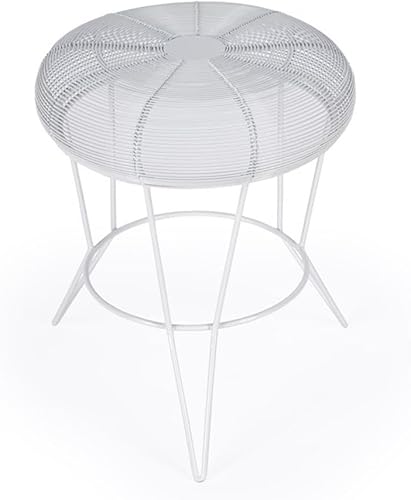 Miniatura 8 de Home Square Mesa decorativa de alambre de hierro en blanco brillante - Juego de 2 Blanco,Oro,plateado,https://www.amazon.com/dp/undefined