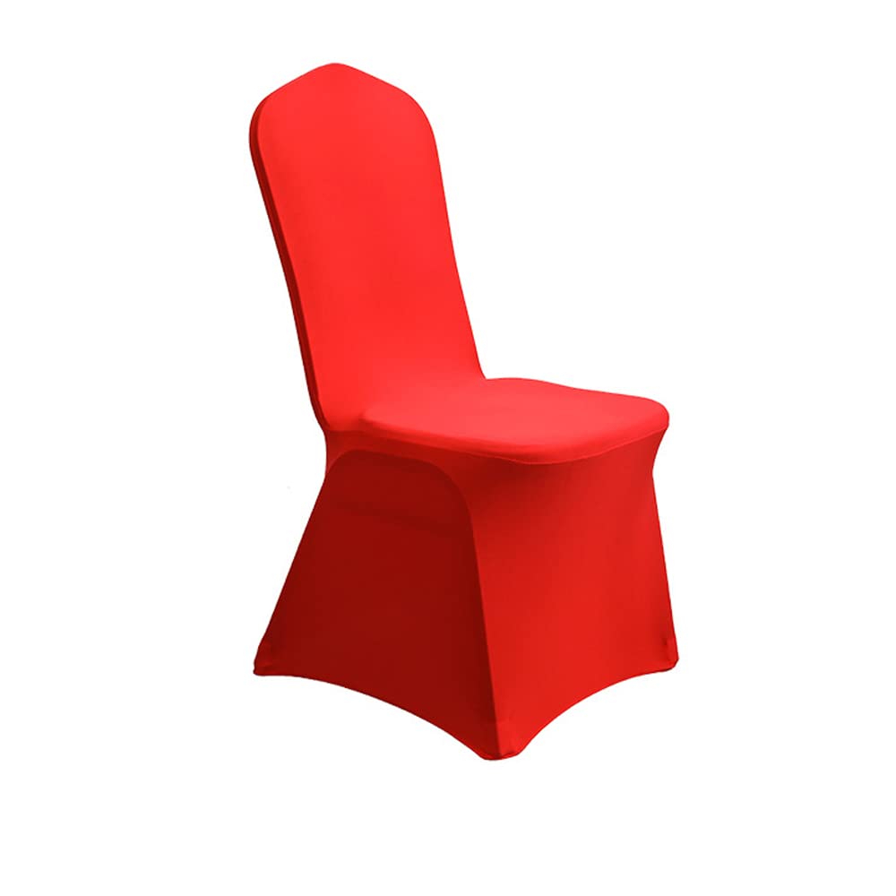 TentHome Fundas de silla de comedor, 10 piezas de elastano para silla de tela con funda súper extensible, extraíbles y lavables, para bodas, banquetes, fiestas, decoración (rojo)