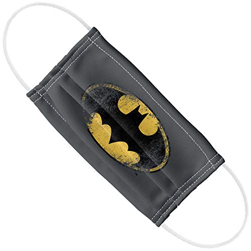 Popfunk Batman Destroyed Logo 1-Ply Reusable Face Mask Covering with Adjustable Nose Wire - Unisex